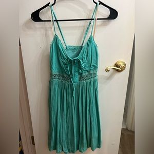BCBGENERATION turquoise lace waist criss cross back dress 2